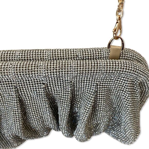 8 Other Reasons Rhinestone Clutch Silver shoulder evening bag purse Revolve - Picture 9 of 16